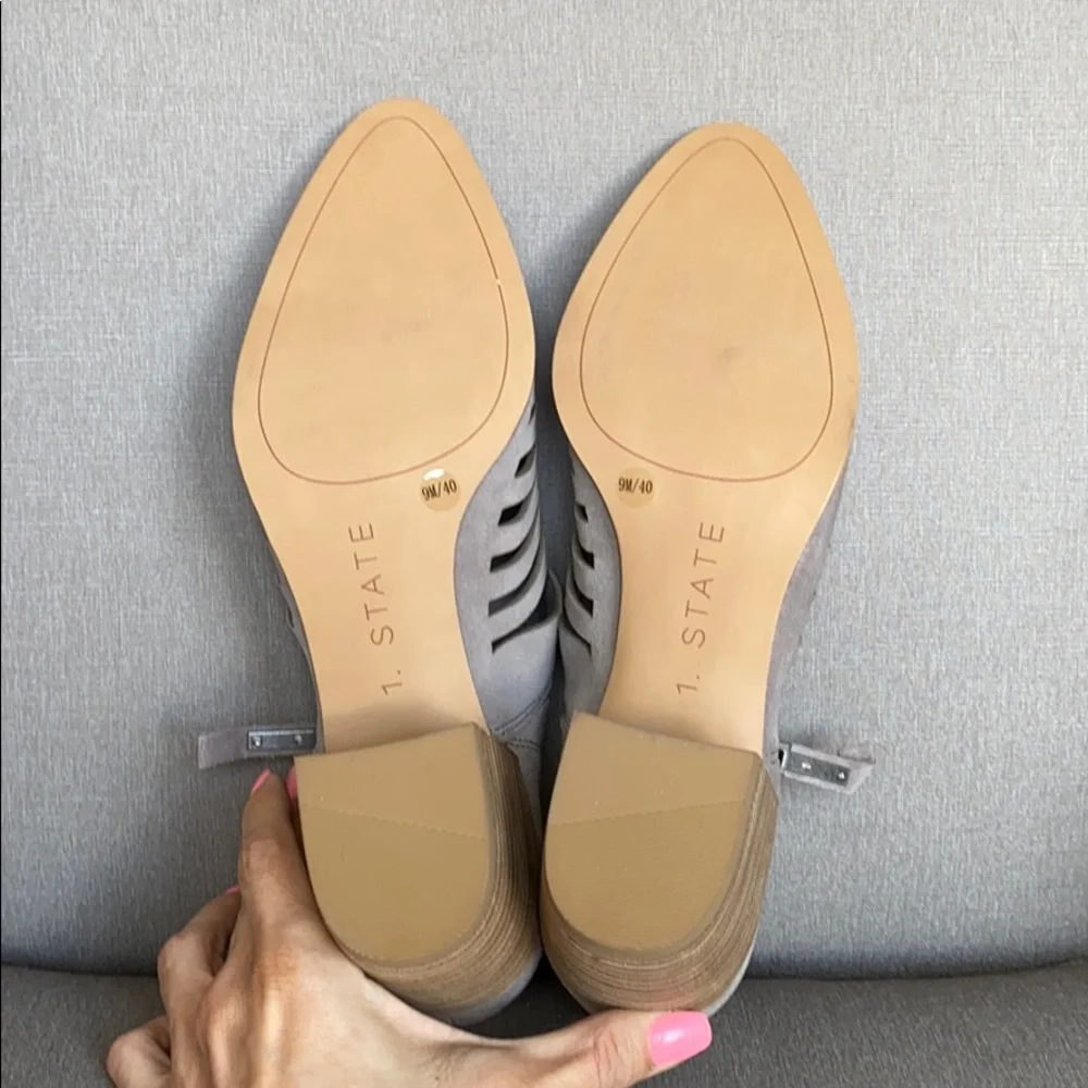 1. State Taupe Cutout Suede Ankle Booties NWOT